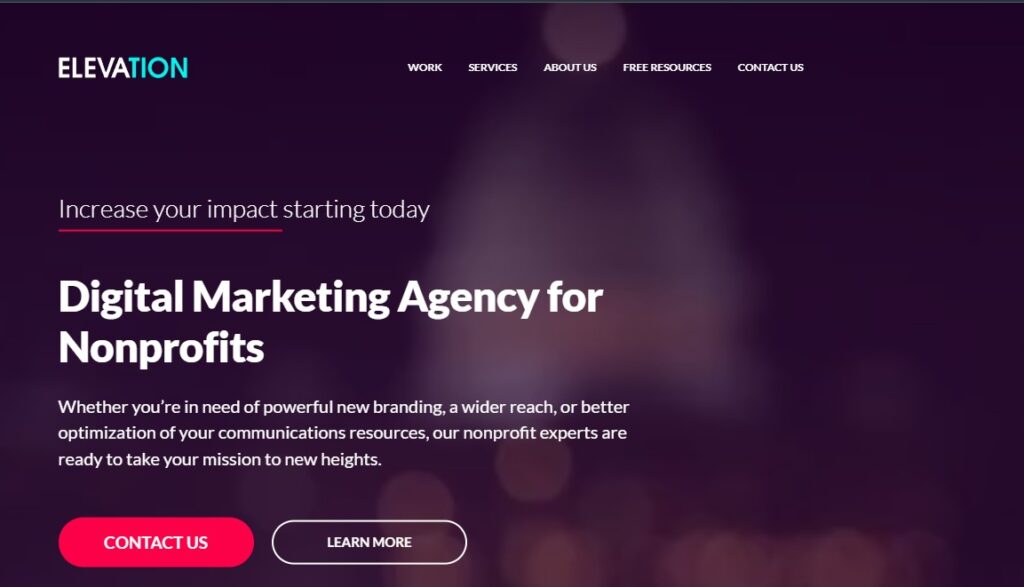 Elevation nonprofit digital marketing agency