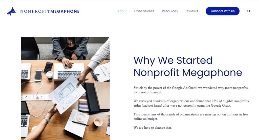 Nonprofit Megaphone nonprofit digital marketing agency